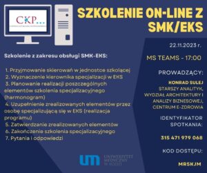 Szkolenie on-line z obsługi SMK – 22.11.23