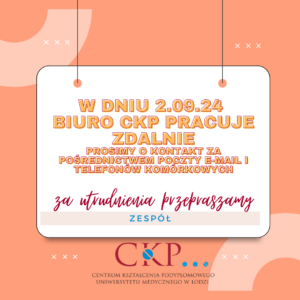 02/09/2024 – BIURO CKP PRACUJE ZDALNIE